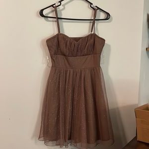 Speechless Juniors Sparkle formal dress new brown